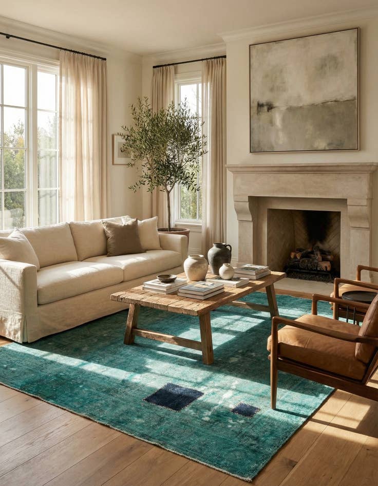 Detail image of 6' 6 x 9' 3  Hand Knotted Ultra Vintage Persian Wool Rug