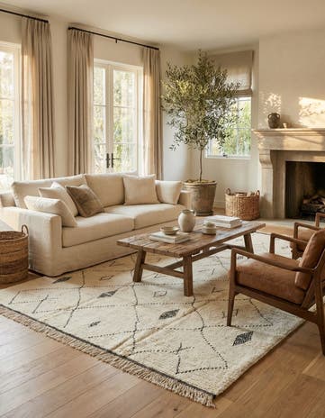 8' 1 x 11' Hand Knotted Moroccan Wool Rug