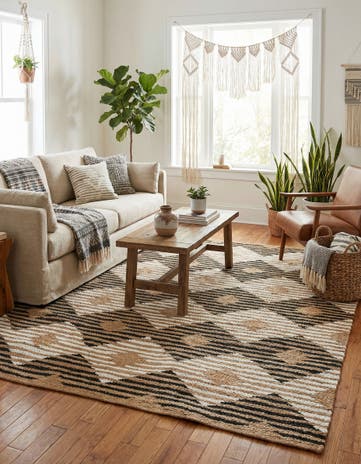 7' 10 x 10' Hand Woven Chindi Jute Rug
