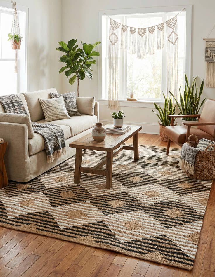 Detail image of 7' 10 x 10'  Hand Woven Chindi Jute Rug