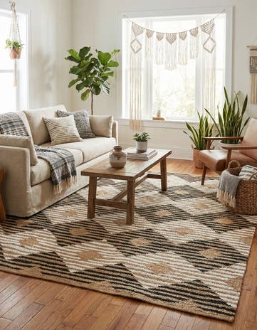 7' 10 x 10' Hand Woven Chindi Jute Rug