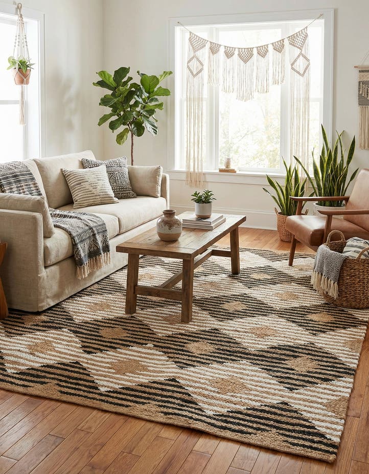 7' 10 x 10' Hand Woven Chindi Jute Rug