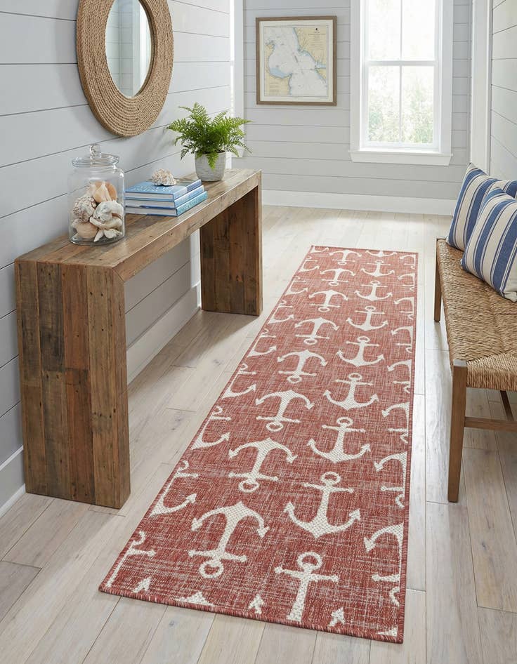 Detail image of 2' x 8'  Washable Coastal Indoor / Outdoor Runner Rug