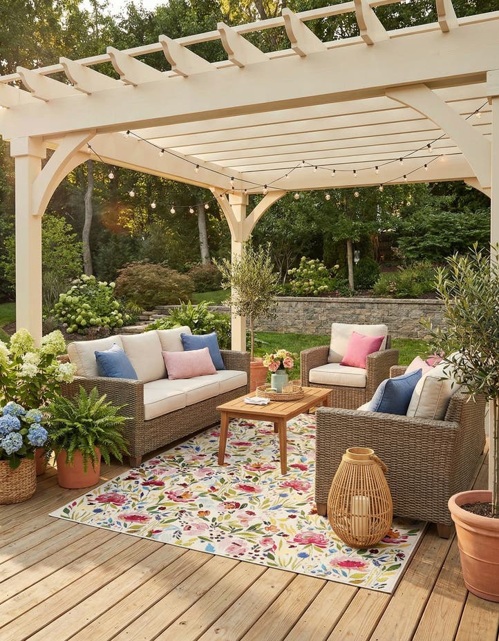 7' 10 x 11' Easy-Clean Botanical Indoor / Outd...