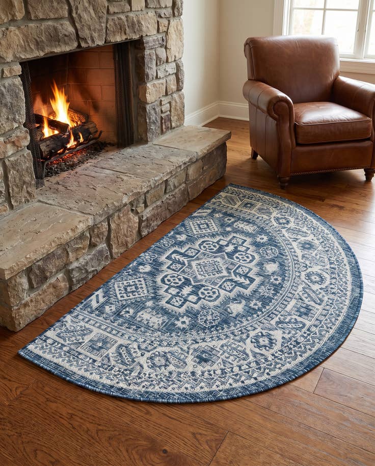 Detail image of 3' x 6' Easy-Clean Aztec Indoor / Outdoor Hearth Rug