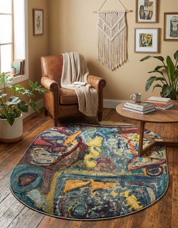 5' 3 x 7' 10 Washable Haerfest Oval Rug