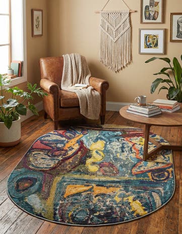 5' 3 x 7' 10 Washable Haerfest Oval Rug