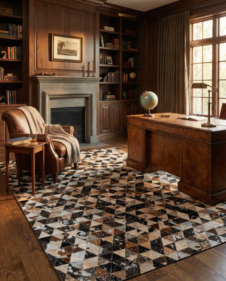 Detail image of 4' 11 x 8' Cowhide - Patchwork Rug