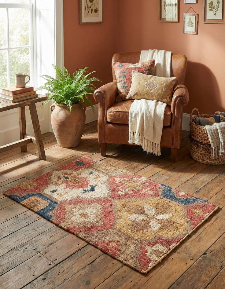 Detail image of 2' x 3' 1 Hand Woven Kala Handwoven Jute Rug