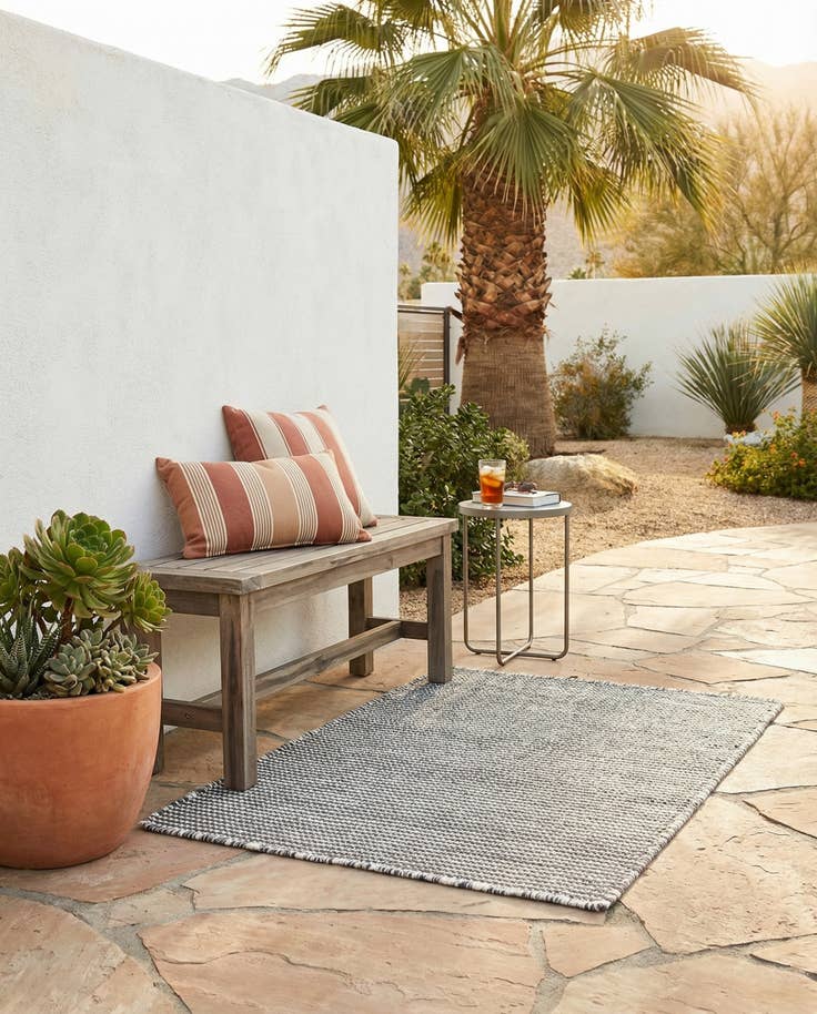 Detail image of 2' 3 x 3' 3 Easy-Clean Jill Zarin Palm Springs Wool Indoor / Outdoor Rug