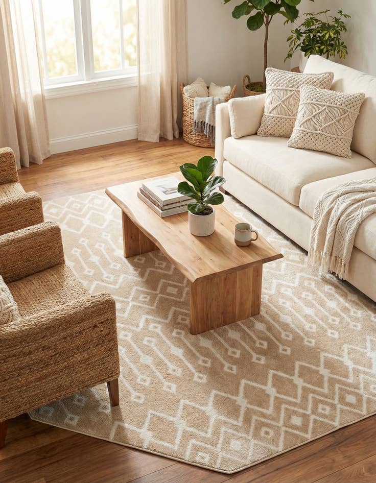 Detail image of 7' x 7' Bohemian Trellis Octagon Rug