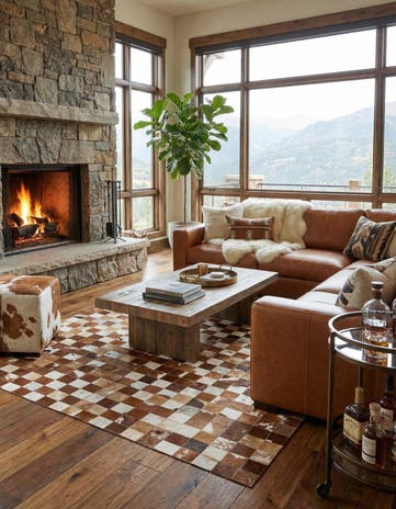 5' x 7' 11 Cowhide Stocks Rug