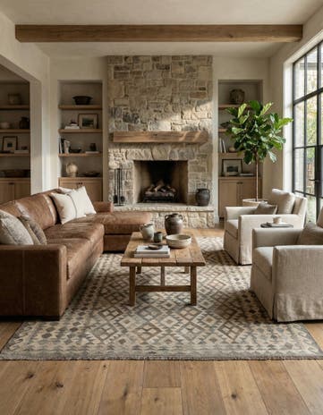 6' 11 x 9' 10 Hand Woven Kilim Maymana Wool Rug