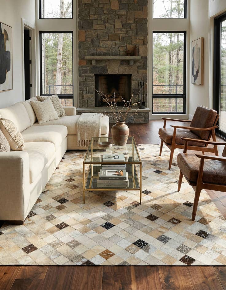 Detail image of  5' 3 x 7' 6 Cowhide Rug