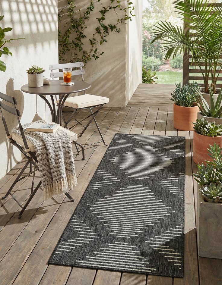 Detail image of 2' x 5'  Washable Modern Indoor / Outdoor Runner Rug