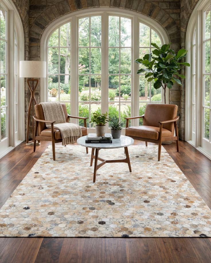 Detail image of 5' 4 x 7' 9 Cowhide Stocks Rug