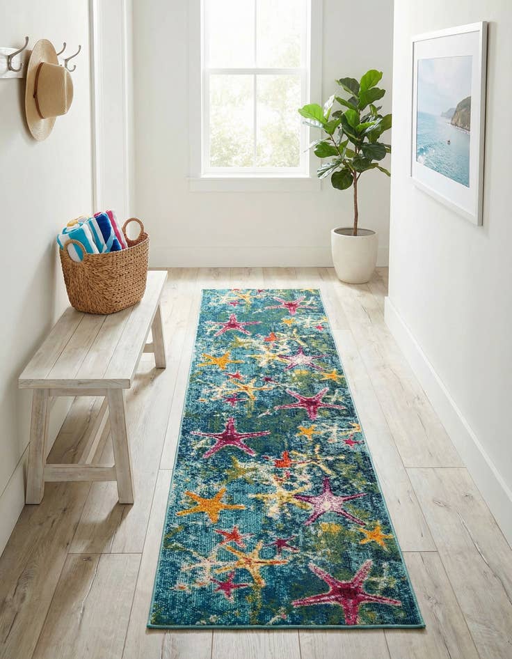 Detail image of 2' 7 x 10'  Washable Capri Runner Rug