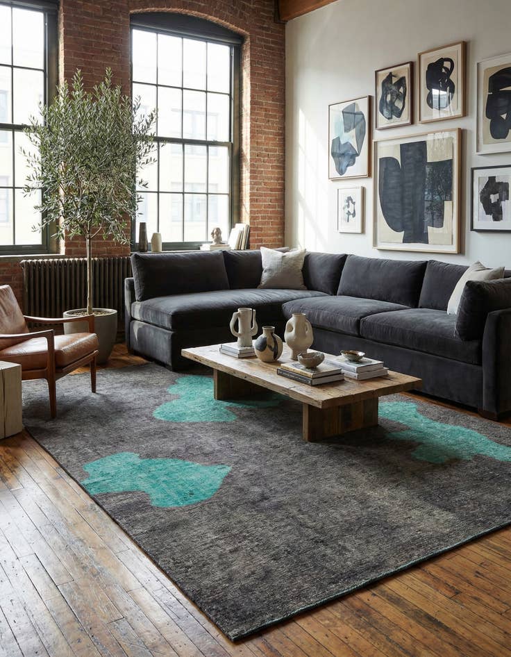 Detail image of 8' x 11'  Hand Knotted Ultra Vintage Persian Wool Rug