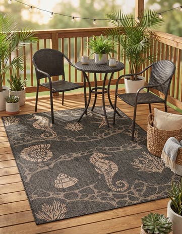 4' x 6' Easy-Clean Coastal Indoor / Outdoor Rug