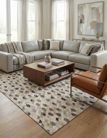 5' 2 x 7' 5 Cowhide Rug