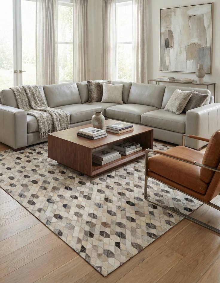 Detail image of  5' 2 x 7' 5 Cowhide Rug