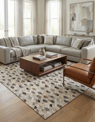5' 2 x 7' 5 Cowhide Rug