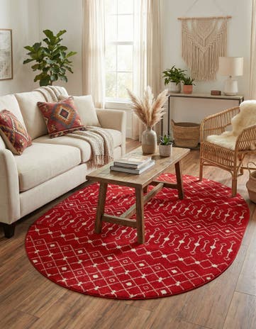 7' 10 x 10' Moroccan Trellis Oval Rug
