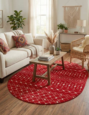 7' 10 x 10' Moroccan Trellis Oval Rug