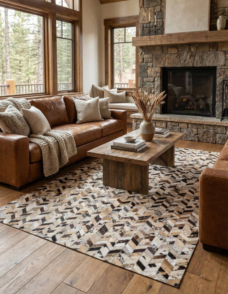 Detail image of 5' 2 x 8' Cowhide Rug