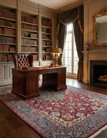 6' 7 x 9' 7 Kashan Wool Rug