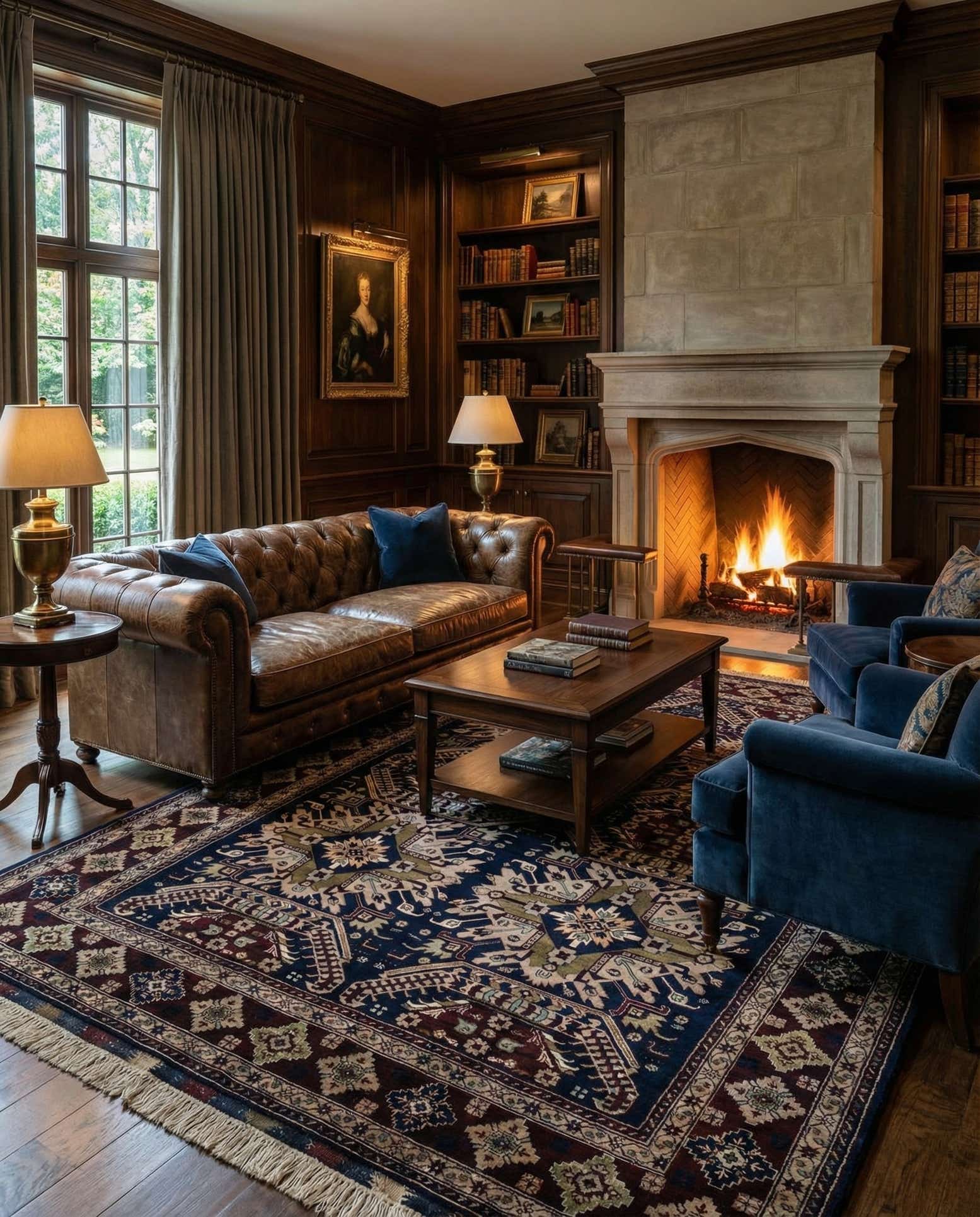 7' x 9' 7 Hand Knotted Lahour Wool Rug