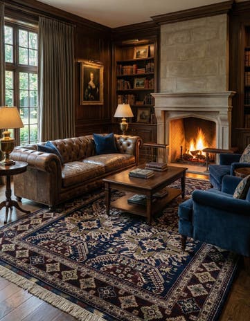 7' x 9' 7 Hand Knotted Lahour Wool Rug