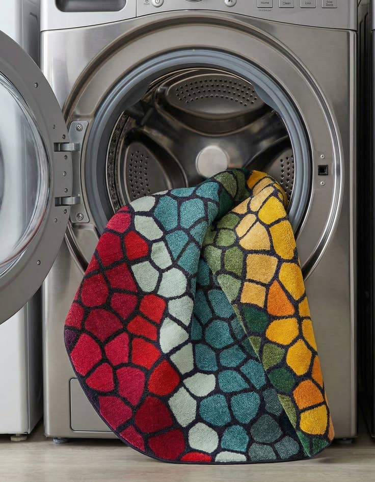 Detail image of  8' x 8'  Washable Hyacinth Round Rug