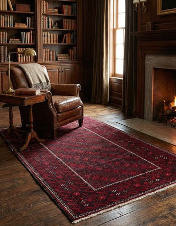 3' 5 x 6' 6 Hand Knotted Afghan Akhche Wool Rug