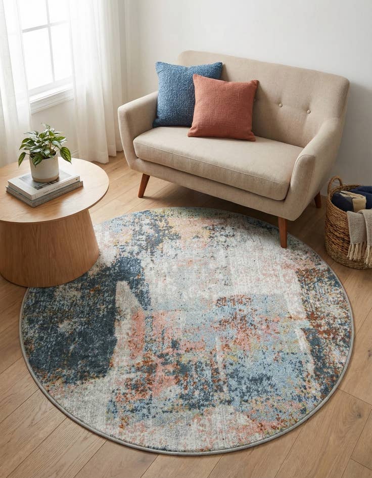 Detail image of 3' 3 x 3' 3 Kamala Washable Round Rug