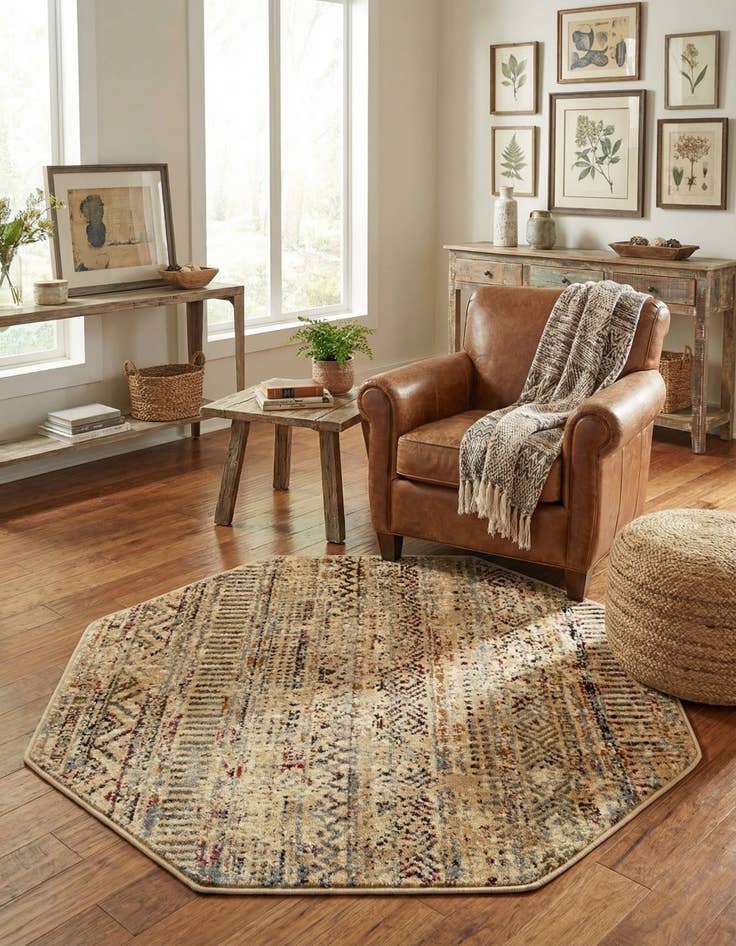 Detail image of  3' x 3' Saturn Octagon Rug