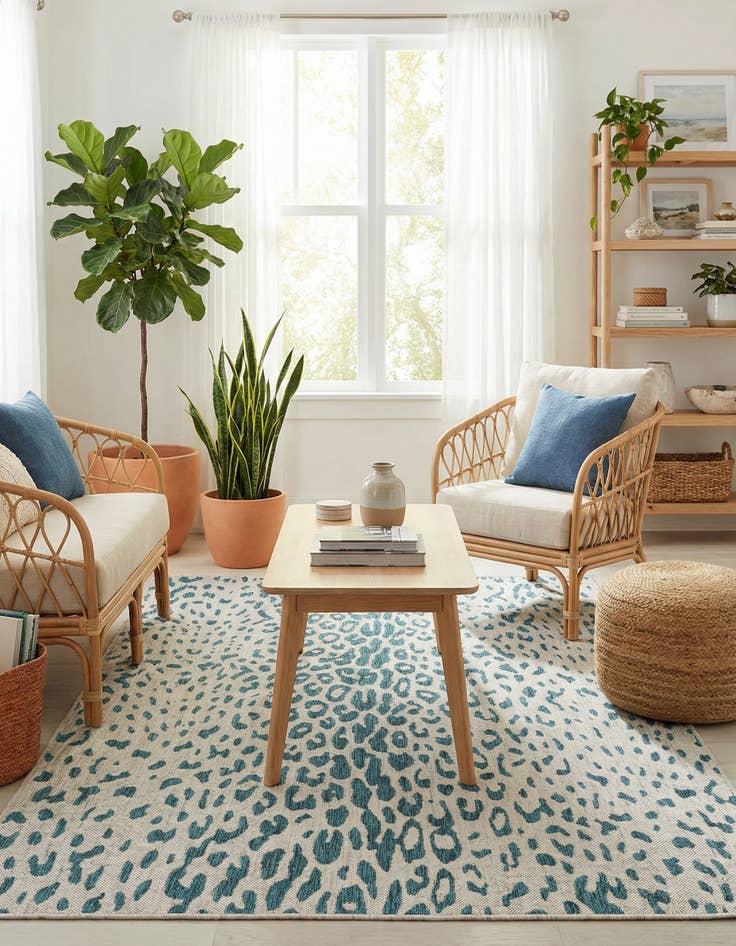 Detail image of 5' 3 x 8'  Washable Safari Indoor / Outdoor Rug