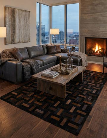 5' 3 x 8' 2 Cowhide - Patchwork Rug