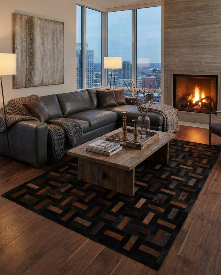 5' 3 x 8' 2 Cowhide - Patchwork Rug