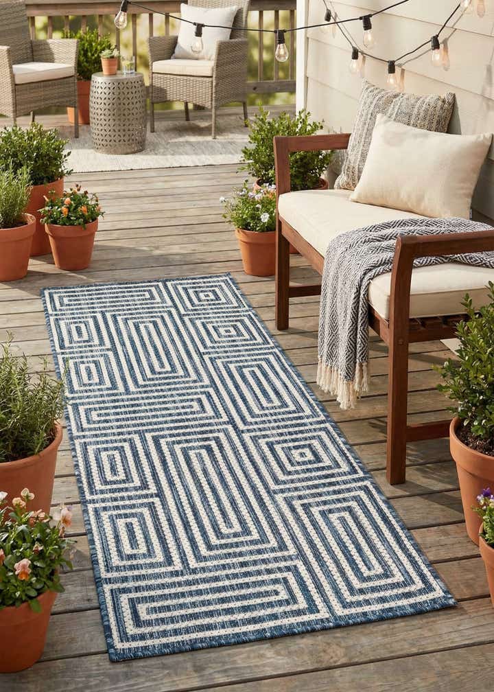 2' x 5' 3 Easy-Clean Modern Indoor / Outdoor Runner Rug