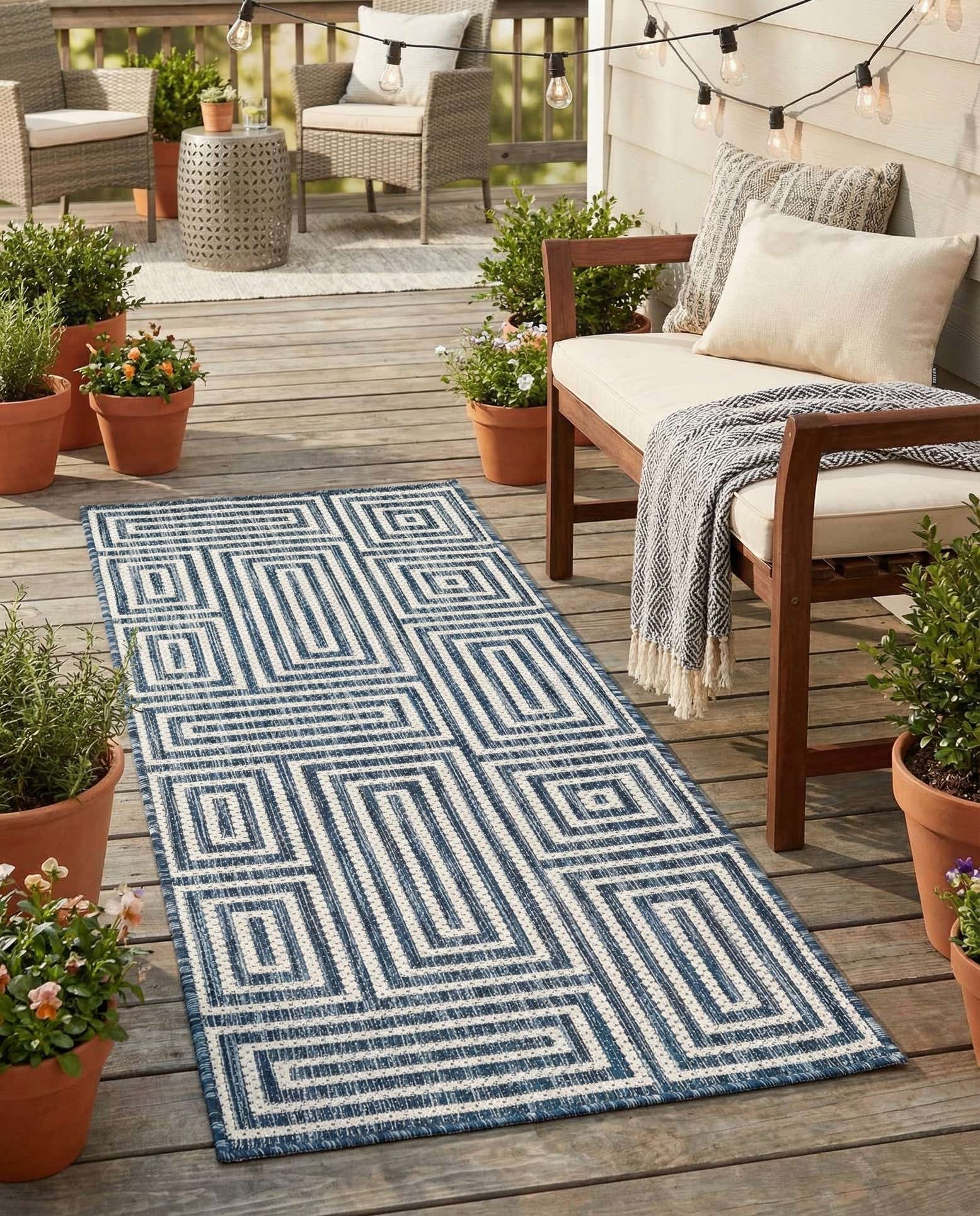 2' x 5' 3 Easy-Clean Modern Indoor / Outdoor Runner Rug