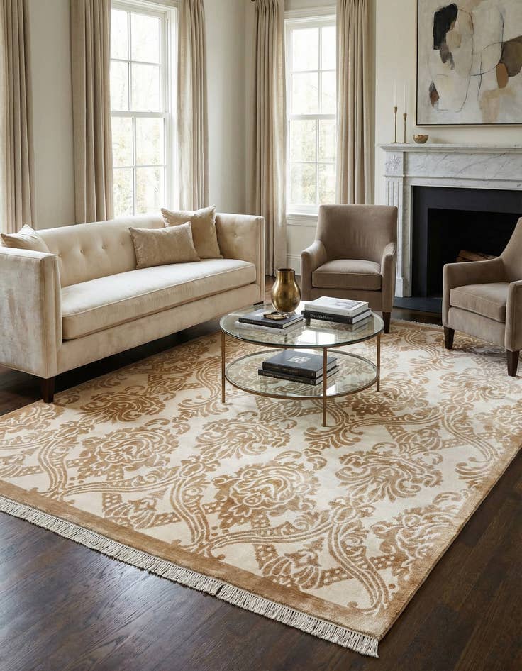 Detail image of 5' 9 x 8'  Hand Knotted Darya Wool Rug