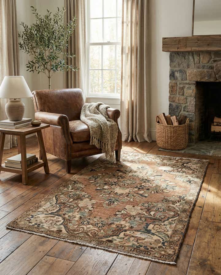 3' 3 x 5' 1 Hand Knotted Ultra Vintage Persian Wool Rug