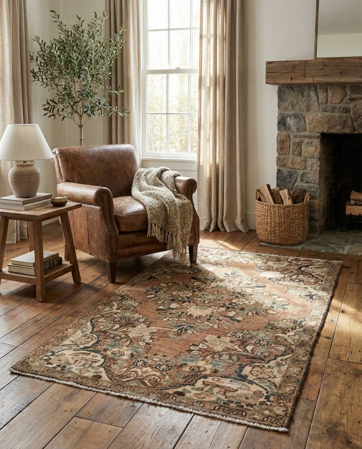 Detail image of 3' 3 x 5' 1 Hand Knotted Ultra Vintage Persian Wool Rug