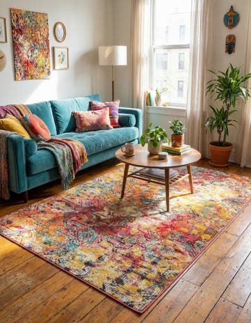 5' 3 x 8' Washable Vivid Rug