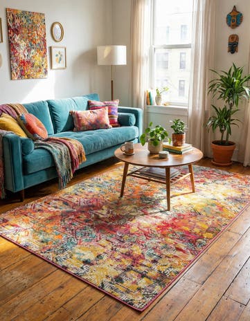 5' 3 x 8' Washable Vivid Rug