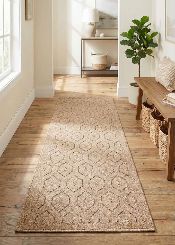 2' x 6' Easy-Clean Trellis Textured Indoor / Outdoor Runner Rug