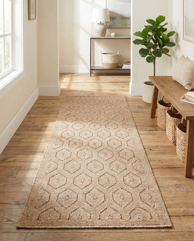 Detail image of 2' x 6' Easy-Clean Trellis Textured Indoor / Outdoor Runner Rug