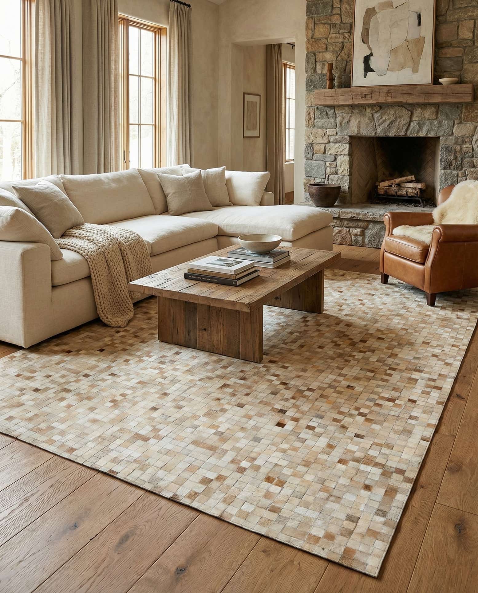 8' 1 x 9' 11 Cowhide - Patchwork Rug