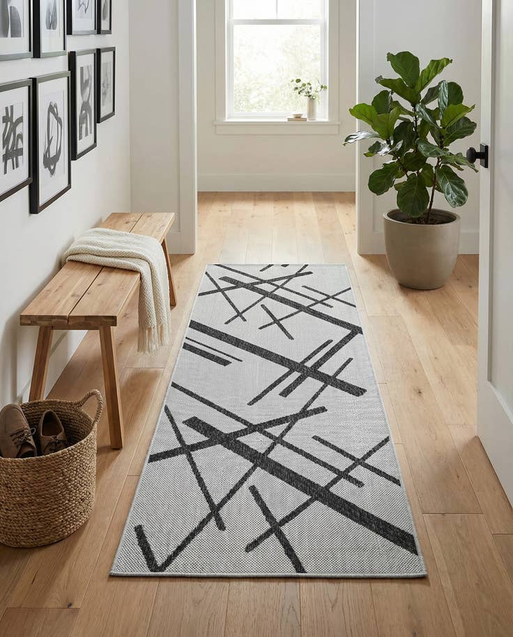 Detail image of 2' x 5' 3 Easy-Clean Modern Indoor / Outdoor Runner Rug
